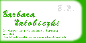 barbara malobiczki business card